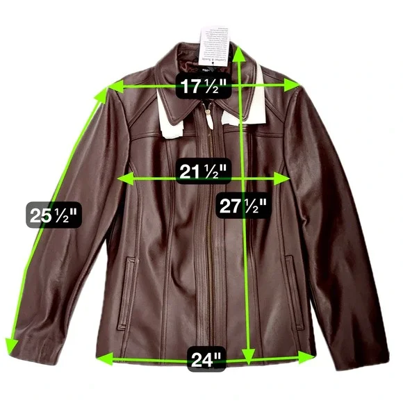 NEW BGSD Lambskin Leather Jacket Miranda Sz XL Dark Chocolate Brown Full Zip NWT - Picture 10 of 15